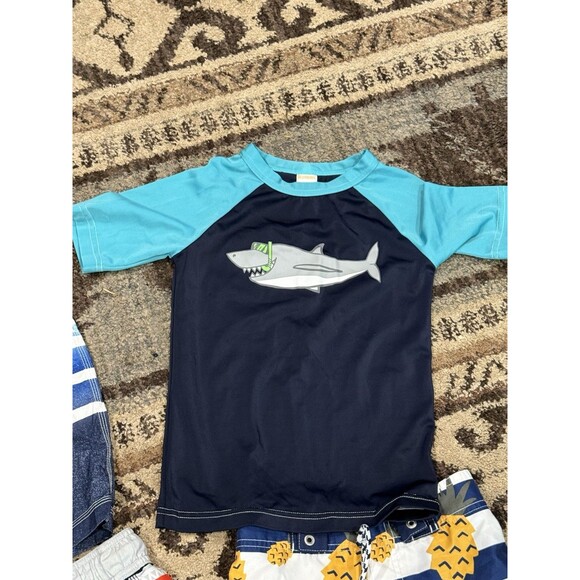 Boys S Small 5-6 Swim Trunks Shorts Rash Guard Gymboree wonder Nation Lot Of 6 - Picture 4 of 7